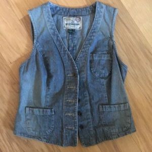 Vintage Denim Stripe Lauren Jeans by Ralph Lauren Vest